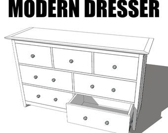 Modern 7-Drawer Dresser Woodworking Plans (PDF Download)