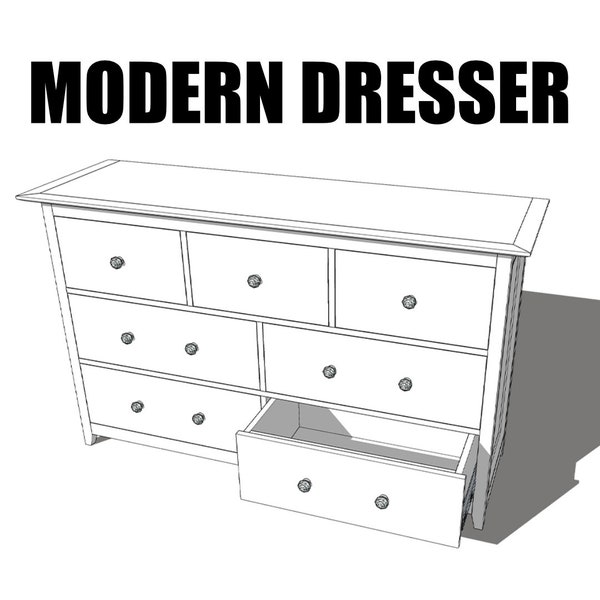 Woodworking Plans | Dresser Build Plan | DIY Dresser | Modern Dresser Plans