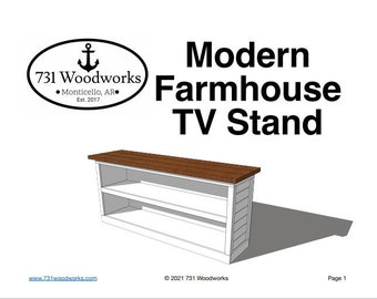 Modern Farmhouse TV Stand / Console Table / Woodworking Plans