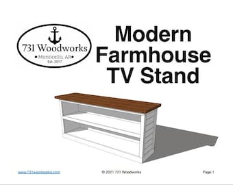 Modern Farmhouse TV Stand / Console Table / Woodworking Plans