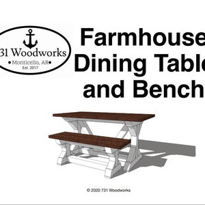 Farmhouse Dining Table Woodworking Plans with Bench