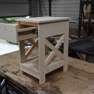 Farmhouse End Table Woodworking Plans: DIY Table With Drawer (PDF) - Etsy