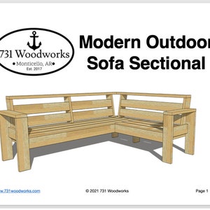 Modern Outdoor Sofa Plans | Woodworking Plans | Plans For DIY Outdoor Sofa | Outdoor Sectional Plans