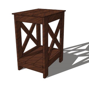 DIY Farmhouse End Table Woodworking Plans (No Drawer) (PDF)