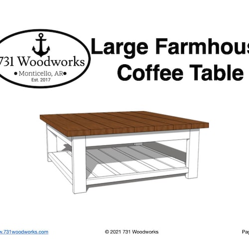 DIY Coffee Table Build PLANS Farmhouse Coffee Table Plans Etsy