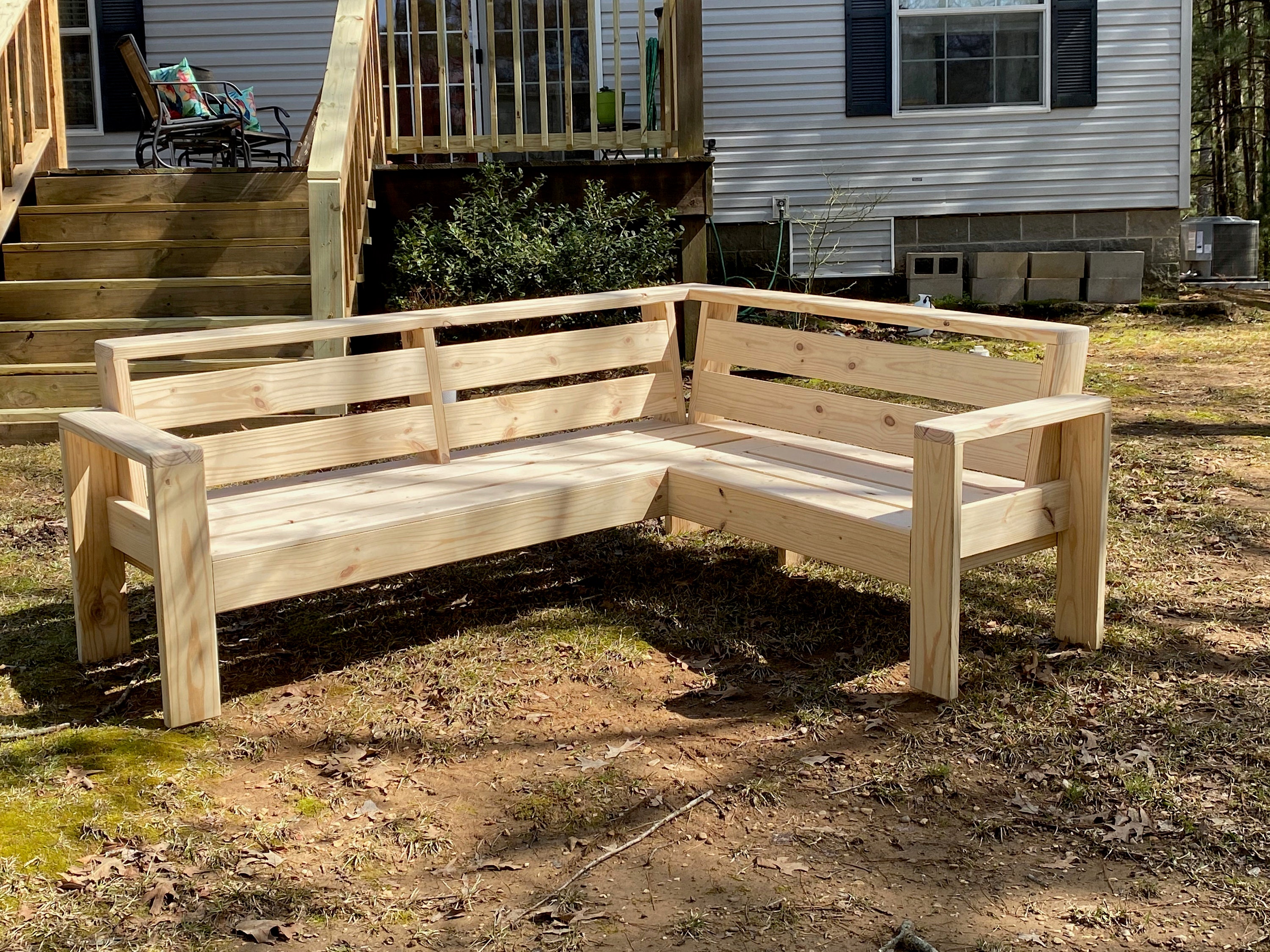Sectional bench outdoor deals
