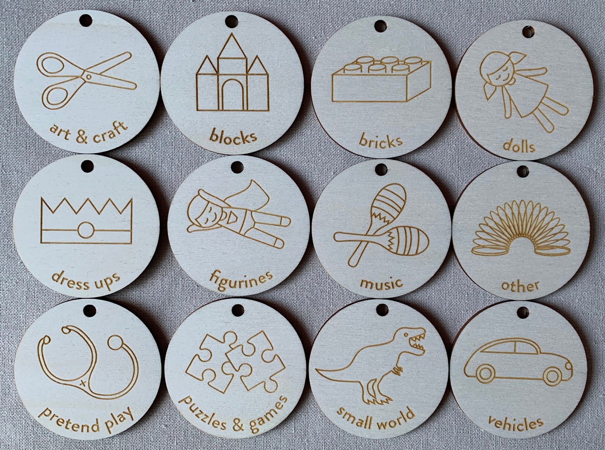 Wood toy storage labels scandistyle toybox picture labels Etsy