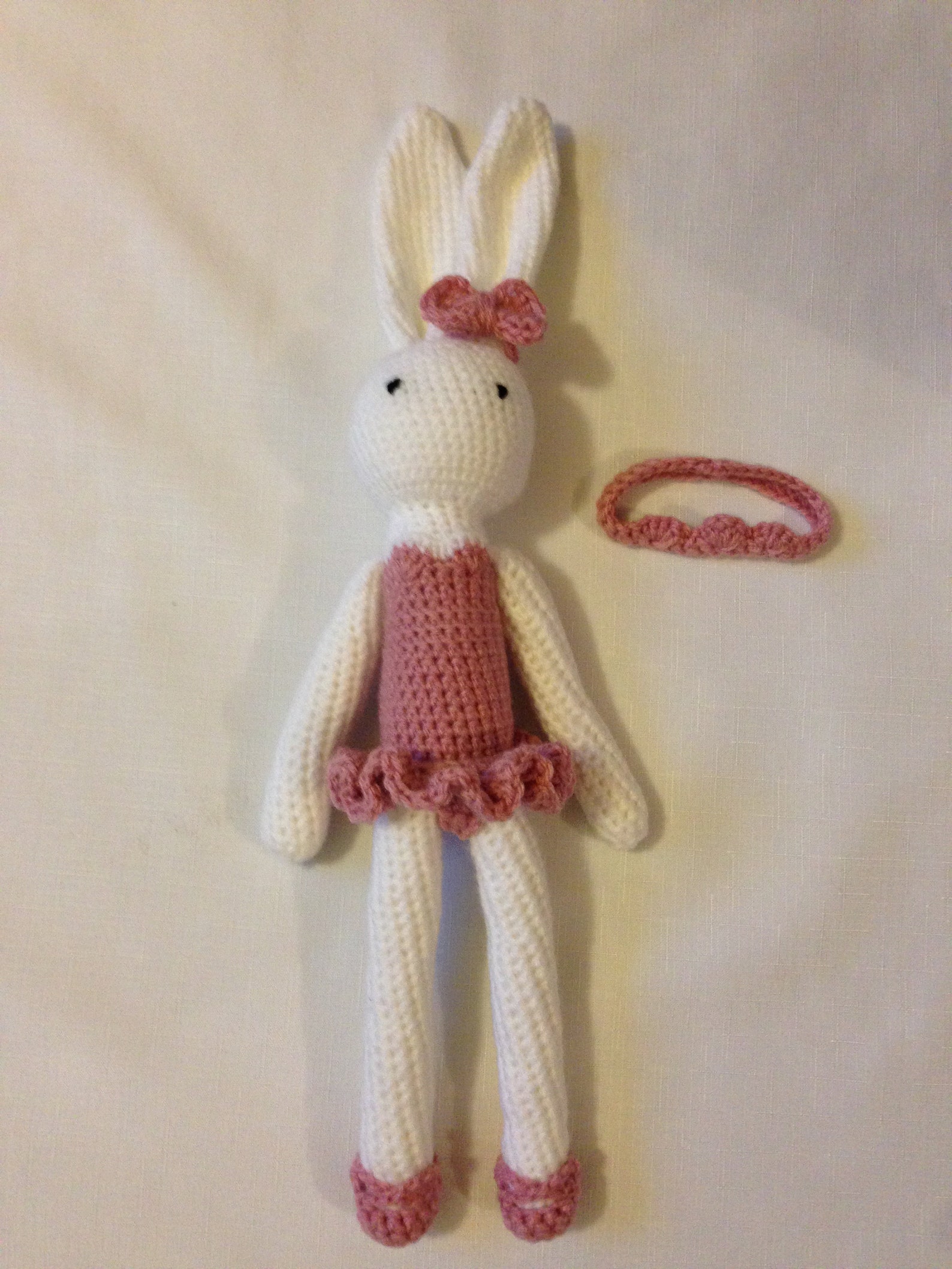 ella ballerina bunny with removeable bow, tiara, and ballet shoes | crochet rabbit ballet doll soft toy ella ballerina bunny with removeable bow, tiara, and ballet shoes | crochet rabbit ballet doll soft toy