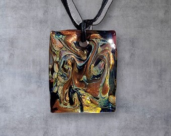 Collier Vintage Avec Pendentif En Verre De Murano - Occasion En Très Bon état (TBE)