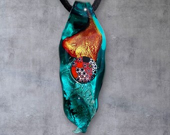Collier Femme Avec Pendentif Papillon En Verre De Murano Artisanal Rouge - Neuf Avec étiquettes