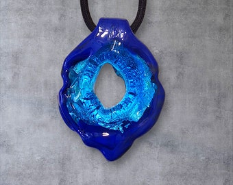 Pendentif en verre, pendentif en verre de Murano, collier femme, collier artisanal, verre de Murano, murano Glass