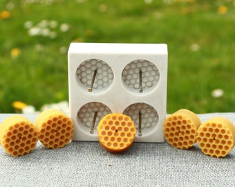 Bee Cell Tealight Candle Mold – Silicone Mold for Beeswax Candle Making – Honeycomb Pattern for Makers