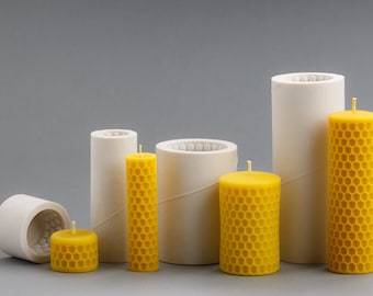 Moule à Bougie Silicone Nid D'abeille - Pour Bougies, Résine, Savon, Décoration 3D (3,8x8,9x6,5 Cm) - 10