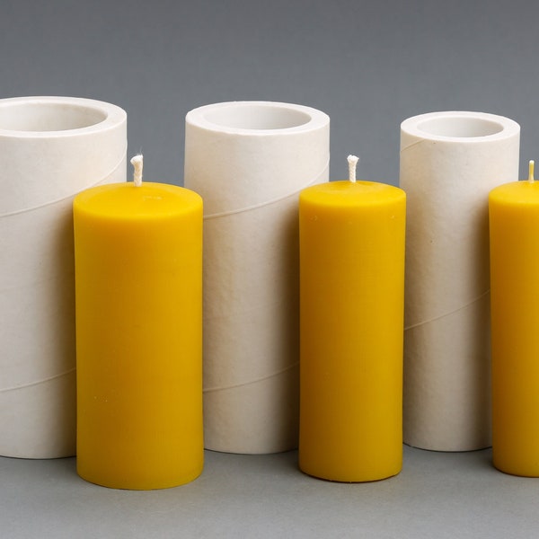 PILLARS Silicone Candle Molds for Beeswax, Eco-Friendly, Reusable, Easy Release, for Homemade Artisan Candle Making