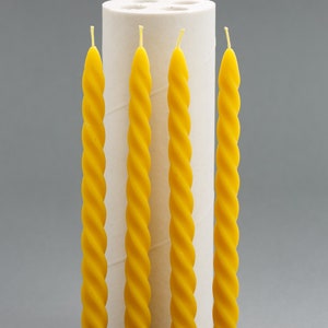 SPIRAL TAPER 23cm Silicone Candle Molds for Beeswax, Eco-Friendly, Reusable, Easy Release, for Homemade Artisan Candle Making