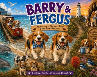 Las aventuras de Barry y Fergus Beagle en Margaret River Southern Book