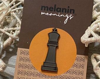 Hey King! Black King Chess Piece Soft Enamel Pin