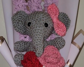 Crochet Elephant Flower Bouquet
