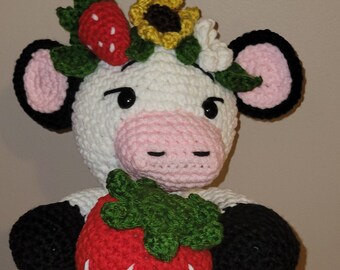 Crochet Strawberry Cow