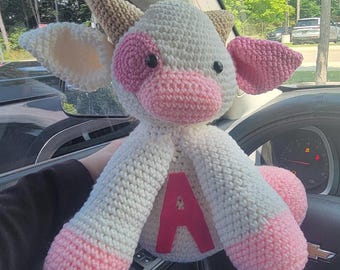 Pink Crochet Cow