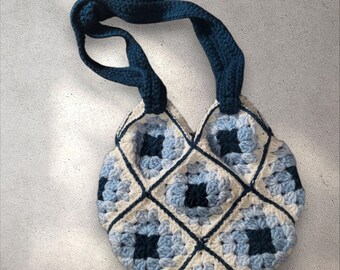 Blue Granny Square Purse