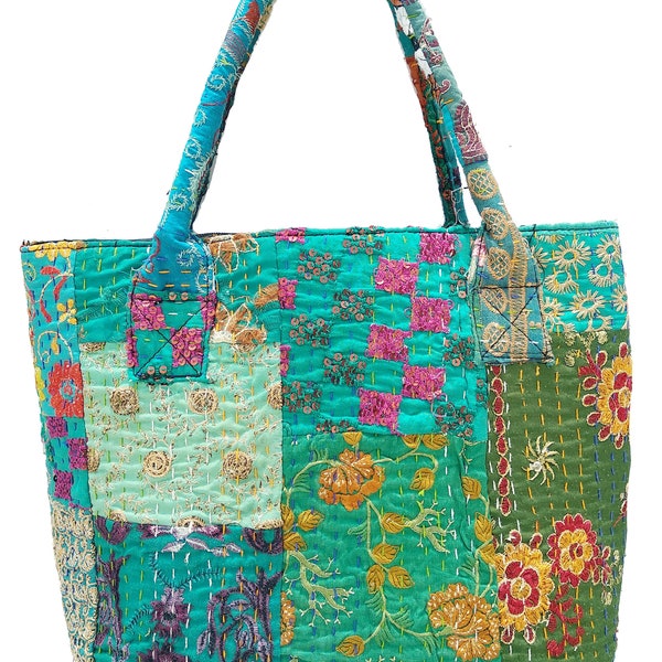 free shipping - Handmade Vintage Kantha Embroidered Shoulder Bags, Ethnic Handbag, Hobo Bag Purse, Beach Bags,Hobo Shoulder Bag,shopping Bag