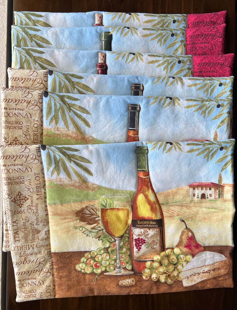 Wine Themed Placemats Etsy