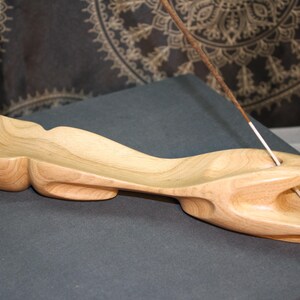 Carved Wooden Incense Holder, Handmade From Butternut Wood