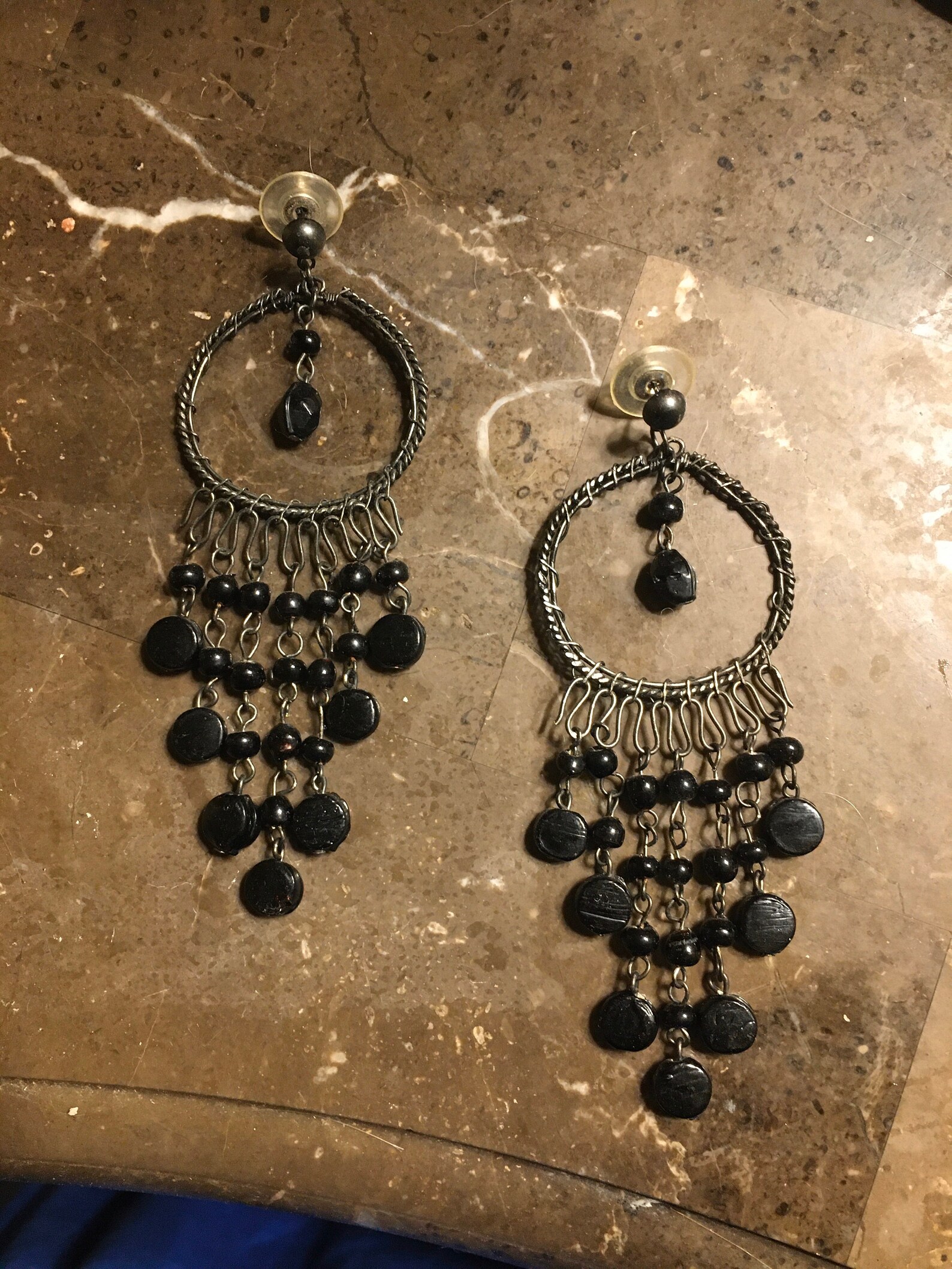 Spanish dancer black dangled hoop earrings Etsy