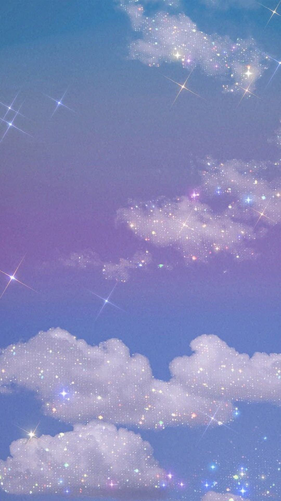 Animated Sparkle Clouds, Aesthetic Glitter Sky, Sparkle Background