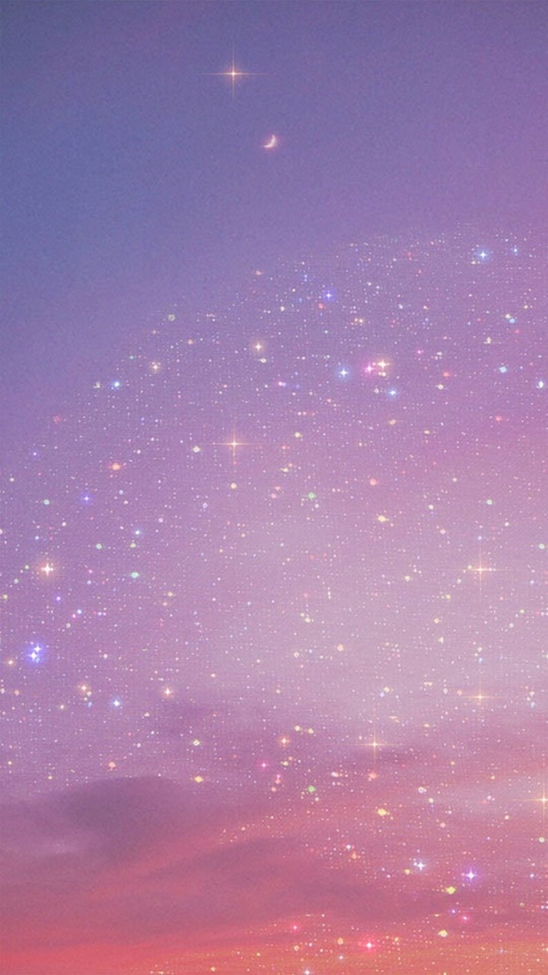 Animated Aesthetic Sunset, Glitter Sky, Sunset Background, Sparkle