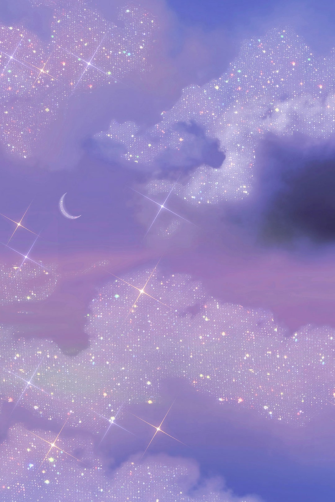 Aesthetic Glitter Sky Moonlight Poster/wall Art Digital Etsy
