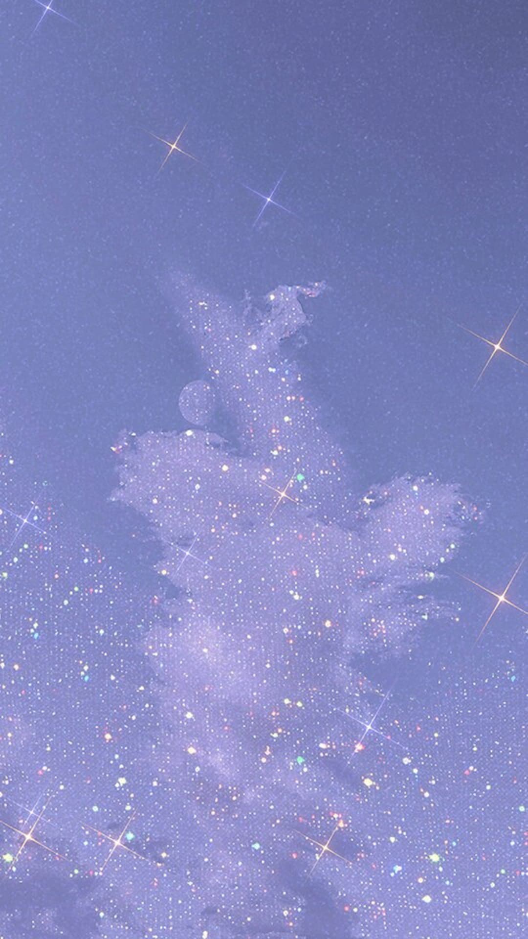 Animated Aesthetic Glitter Sky, Sparkle Clouds, Purple Glitter Sky