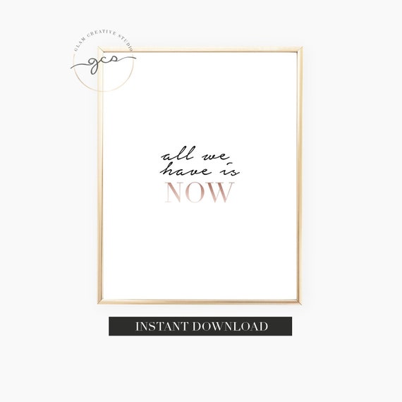 Start Today Quote Print Poster Rose Gold Wall Art