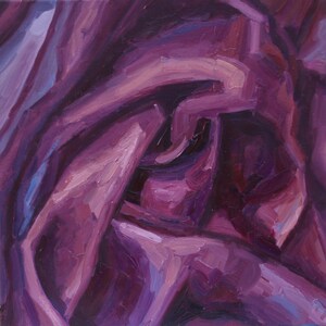 The Violet Rose - Drapery oil painting Still life Original artwork One of a kind Contemporary art Contemporary still life Fabric art Folds