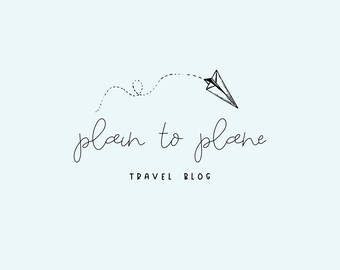 Premade Logo Design, travel , blog , paper plane, minimal, modern, personalized digital file #45