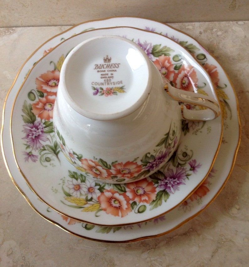 Vintage Duchess Bone China Tea Cup and Saucer with Bread Plate Etsy