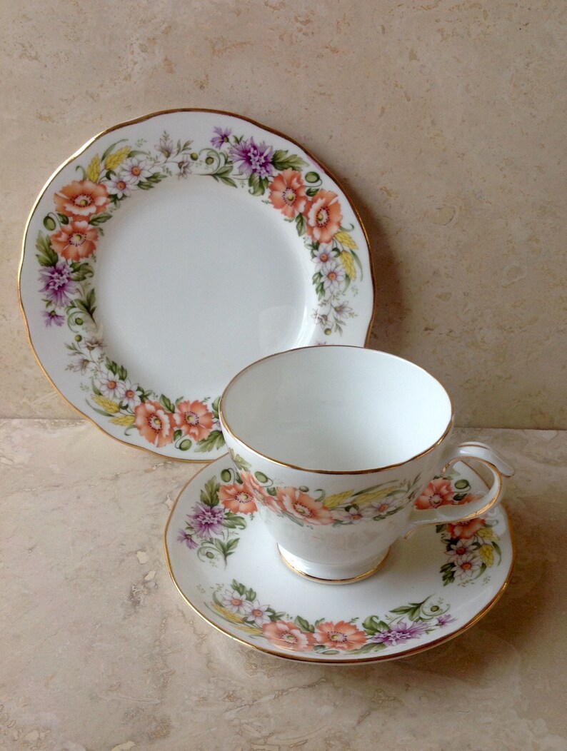 Vintage Duchess Bone China Tea Cup and Saucer with Bread Plate Etsy