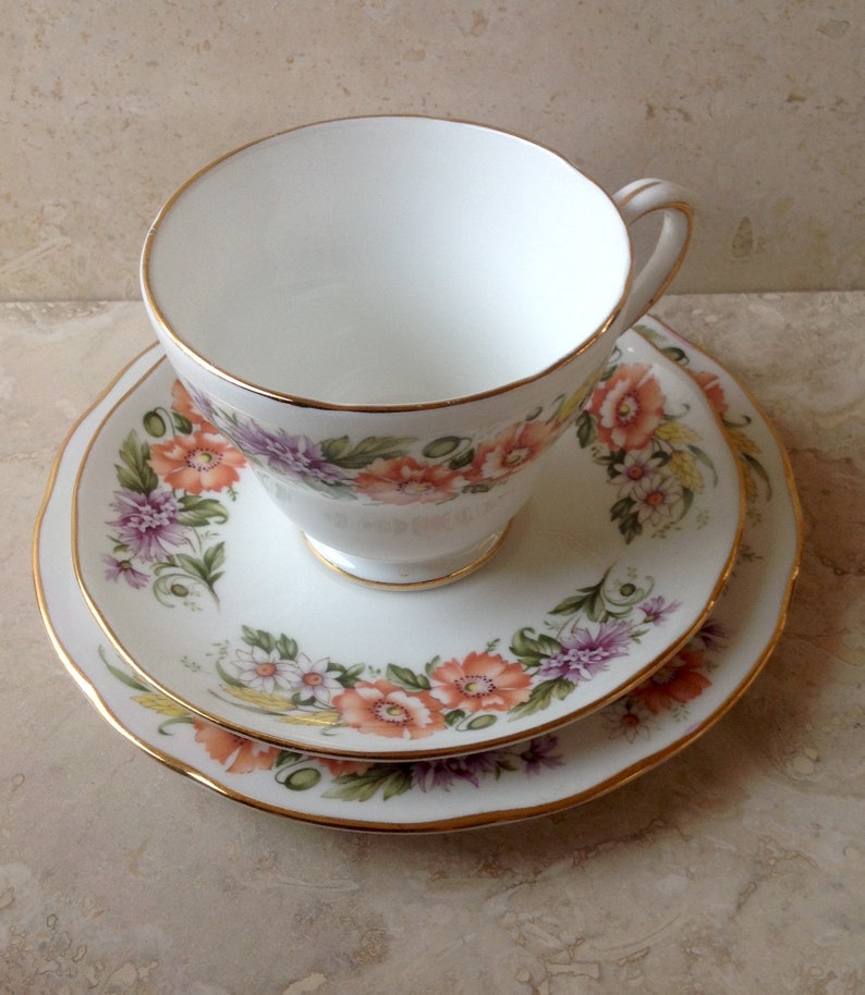 Vintage Duchess Bone China Tea Cup and Saucer with Bread Plate Etsy
