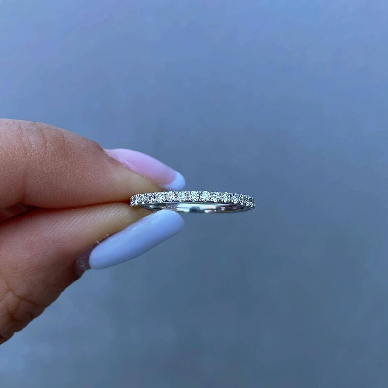 Half Eternity Diamond Wedding Band Diamond Wedding Ring Etsy