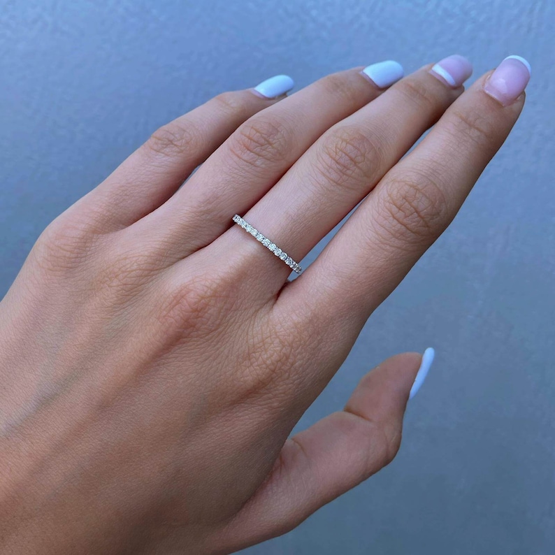 Half Eternity Diamond Wedding Band Diamond Wedding Ring Etsy