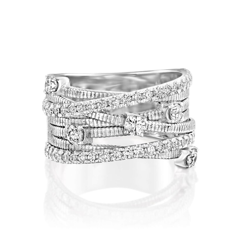 Wide Diamond Wedding Ring Big Diamond Band Diamond Ring for Etsy