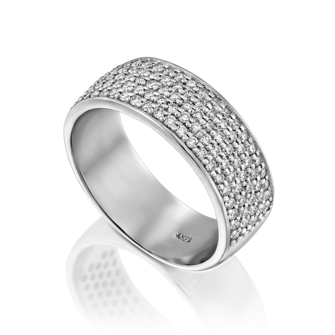 Wide Diamond Wedding Ring Big Diamond Band Diamond Ring for Etsy UK