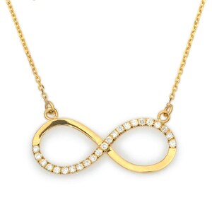 Diamond Infinity Necklace, Diamond Necklace, Anniversary Gift for Woman, Fine Jewelry, Diamond Love Necklace, Mothers Day Gift