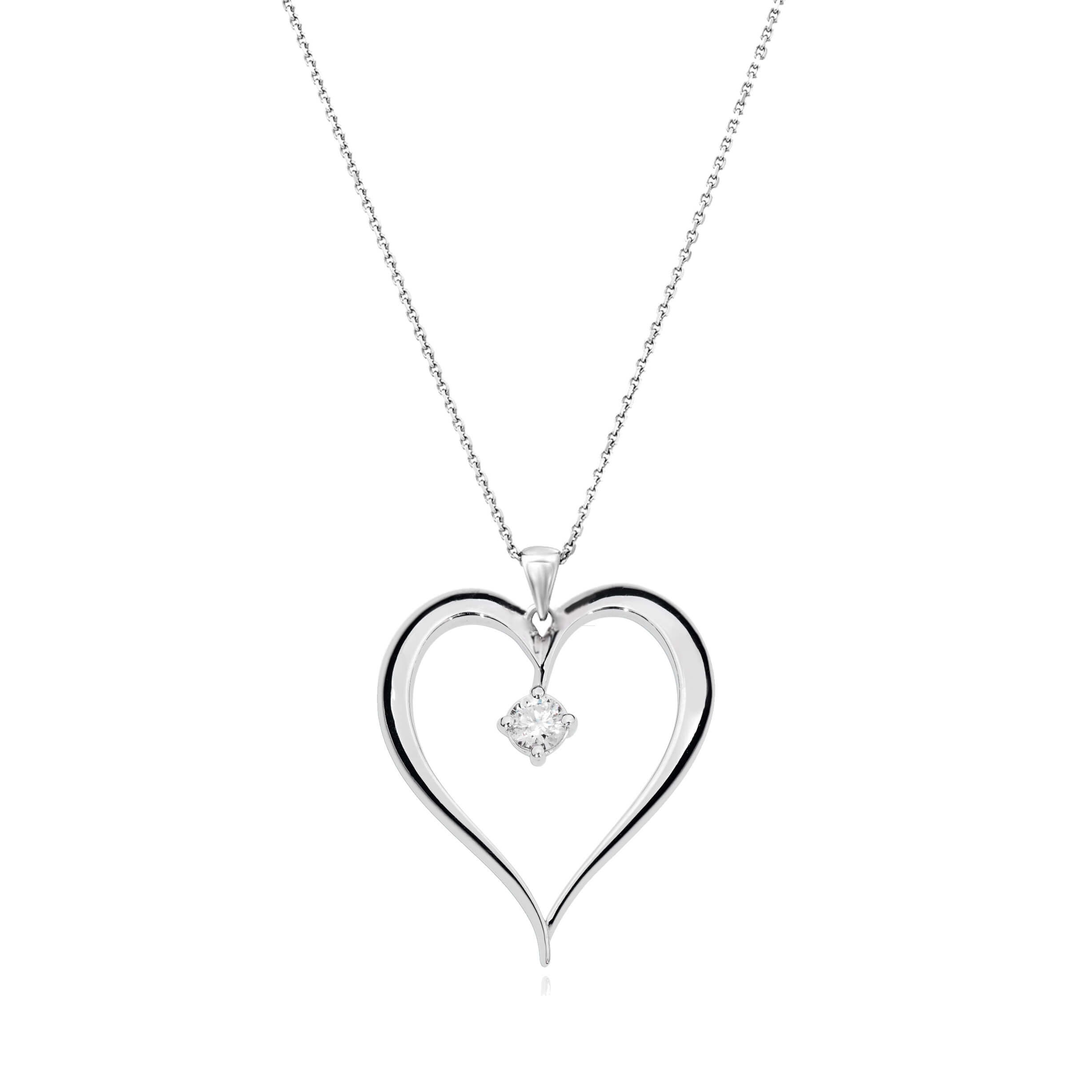 Open heart diamond pendant clearance