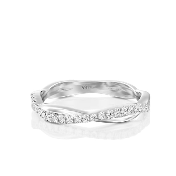 diamond criss cross wedding band