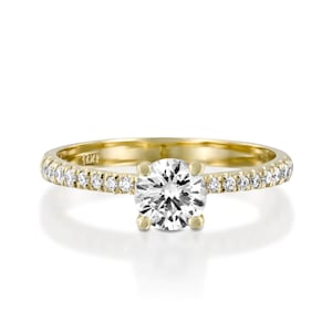 Dainty Diamond Ring, Delicate Engagement Ring, Classic Engagement Ring, Proposal Ring, 14K Gold Diamond Ring, Solitaire Engagement Ring