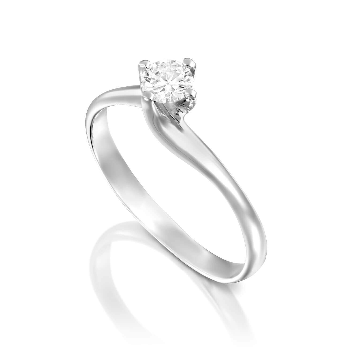 Twist Diamond Engagement Ring Real Diamond Engagement Ring Etsy