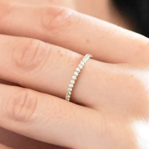Half Eternity Diamond Wedding Band, Diamond Wedding Ring, Diamond Stacking Ring,Wedding Band for Woman, Gift for Women, Stacking Band