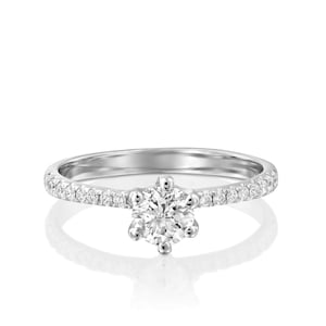 Dainty Diamond Ring, Delicate Engagement Ring, Classic Engagement Ring, Proposal Ring, 14K Gold Diamond Ring, Solitaire Engagement Ring